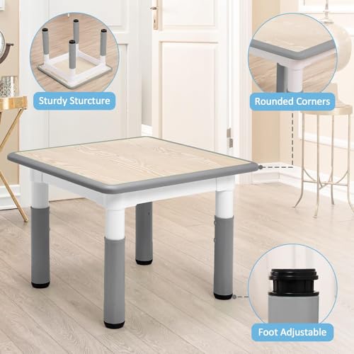 Image of Kids Table and Chairs Set, Height Adjustable Activity Desk (Ages 2-10) - Graffiti & Arts Crafts Desktop with Non-Slip Legs, 300lbs Max Load, Multi-Use for Home, Classrooms & Daycares