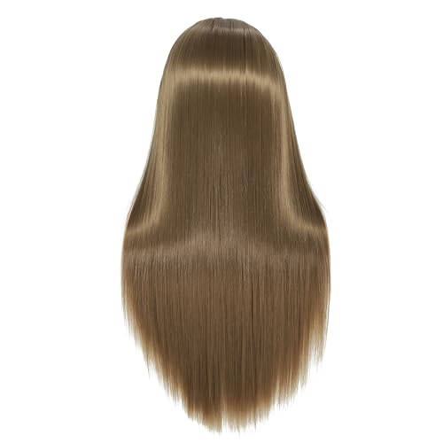 Training Head,26-28 Inch Hairdressing Head 100% Synthetic Fiber Cosmetology Mannequin Head with Free Clamp for Braiding Stying (bronze) - Image 4
