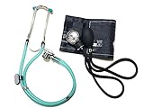 Elite Medical Instruments EBE-340 Clear Sea Frost Sprague Rappaport Stethoscope and Black Blood Pres