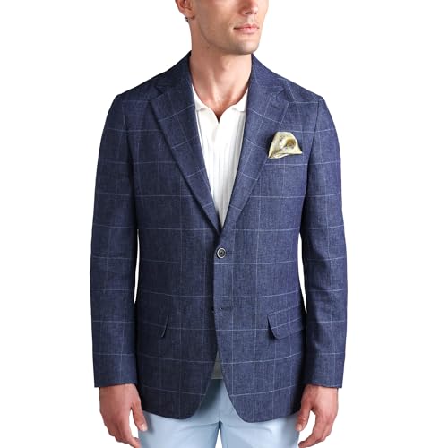 J.M. Haggar Premium Linen Windowpane Tailored Fit Sport Coat at