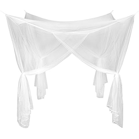 TecTake Moskitonetz Betthimmel Fliegennetz | Für Einzel-und Doppelbetten geeignet | 220 x 220 x 210 cm Cover