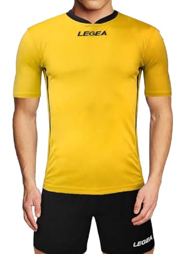 Legea - Kit de fútbol sala Dusseldorf, camiseta + pantalón, color amarillo y negro, giallo nero, S
