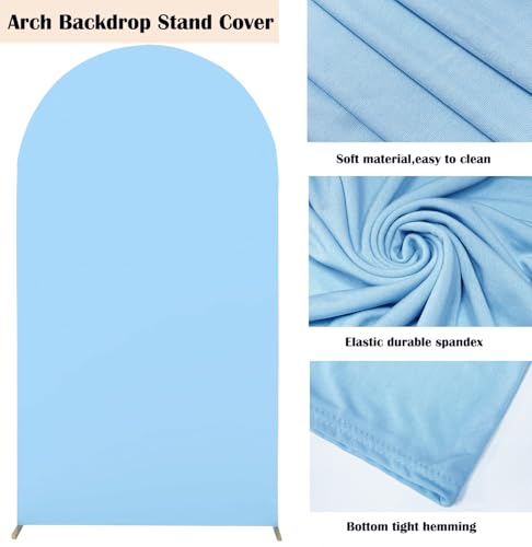 HAINARverS Wedding Spandex Arch Stand Cover,Baby Blue,7.2FT by HAINARverS - Used condition - Image 4