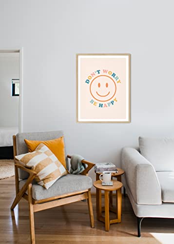 Happy Face Poster, 60S 70S Aesthetic Wall Art, Cool Wall Decor For Bedroom Aesthetic, Trendy Teen, Girls , Cute Room Décor (12X16 Inches) #TOP3