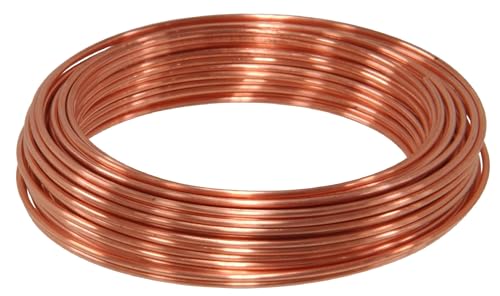 Image of ART IFACT 20 Feets Bare Copper Wire 8 Gauge / 4mm for Earthing Electrical Projects Jewelry Making (8 Gauge, 20 Feets)