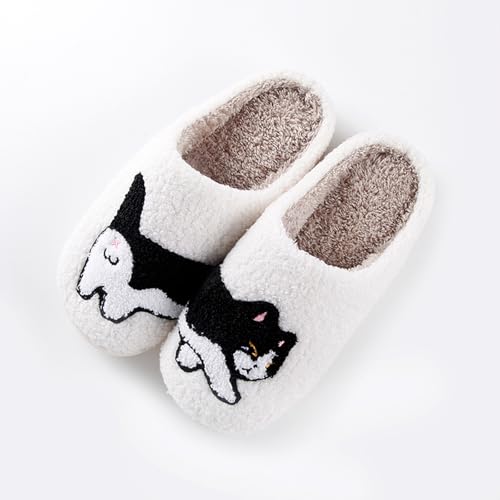 Image of Cute Animal Slippers for Women Man Cartoon Animal Slippers for Woman Fuzzy Memory Foam Winter Warm Fluffy Shoes