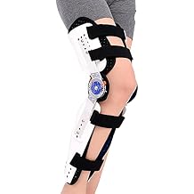 Hinged ROM Knee Brace Adjustable Post Op Knee Immobilizer for ACL MCL and PCL Injury Arthritis After Surgery Orthosis Stabilizer Women Men Knee Support Orthopedic Guard Protector