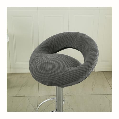 Mswborml Rond Housse Assise de Chaise de Bar Extensible avec Dossier Creux 4/2pcs, Lavables Housse pour Chaise de Bar avec Dossier Ouvert Housse de Tabouret...