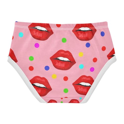 Red Lips Colorful Polka Dots Toddler Girls's Underwear 2T 202c13502