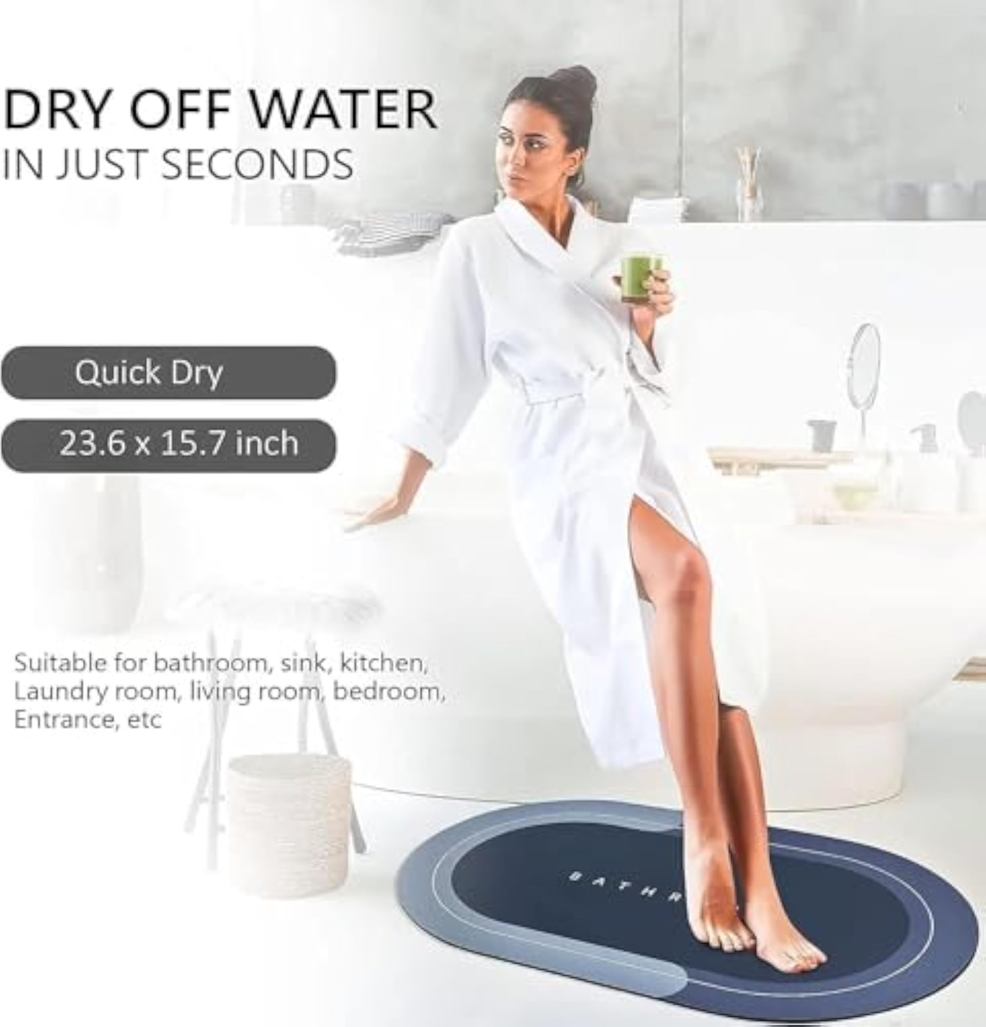 Premium Bathroom Mat, Highly Absorbent & Non-Slip