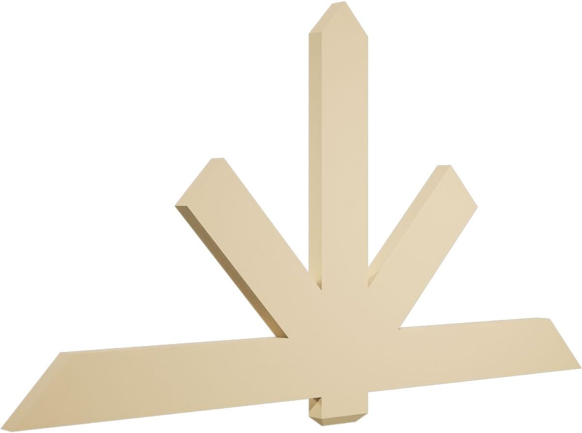 72"W x 39"H x 2"D x 6"F, 13/12 Pitch, Kennewick Signature Urethane Gable Bracket, Primed Tan