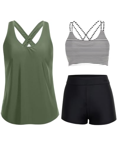 Amazon.com: Holipick Black Striped 3 Piece Tankini Swimsuits for Women Tummy Control Bathing Suits Swim Tank Top with Bra Boy Shorts Teen Swimwear XXS : Clothing, Shoes & Jewelry Amazon.com: Holipick Black Striped 3 Piece Tankini Swimsuits for Women Tummy Control Bathing Suits Swim Tank Top with Bra Boy Shorts Teen Swimwear XXS : Clothing, Shoes & Jewelry