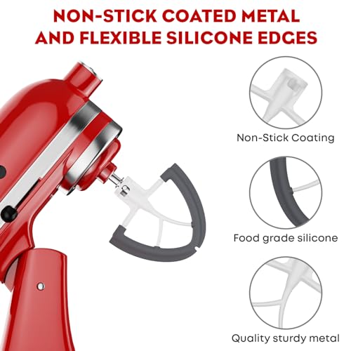 Pouring-ShieldFlex-Edge-Beater-for-Kitchenaid-Mixer-Suitable-for-KitchenAid-455QT-Mixer-Bowl-Stainless-Steel-Glass-Ceramic-As-Kitchen-Aid-Accessories-and-Attachments-by-Fgreeble Pouring ShieldFlex Edge Beater for Kitchenaid Mixer Suitable for KitchenAid 455QT Mixer Bowl Stainless Steel Glass Ceramic As Kitchen Aid Accessories and Attachments by Fgreeble