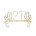 DcZeRong Princess Sweet Girls 21 Birthday Tiara Crown Gold Rhinestone Crystal Diamond Crown Tiara