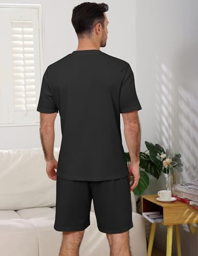 Image of JiniGolla Mens Pajamas Set Soft Short Sleeve Top and Pant Loungewear Sets 2 Piece Pjs with Pockets