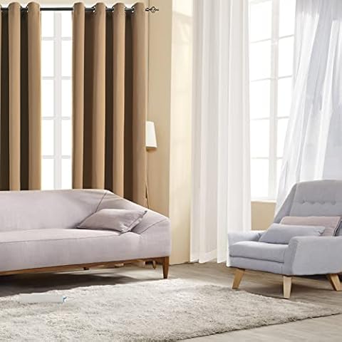 JSFLY Blackout Curtains 52 W x 84 L inch Long and Jacquard 2 Panels Set Sheer Curtains Cover