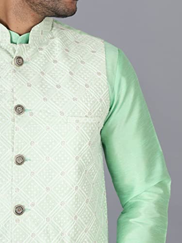 Image of Sadree Silk Men's Kurta Pajama Waistcoat or Nehru Jacket Set