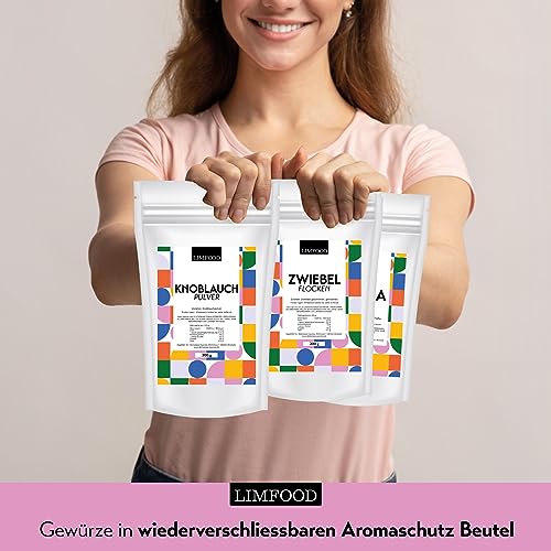 Limfood | 200g Knoblauchpulver, Knoblauch Pulver, gemahlen, fein gemahlener Knoblauch, intensiver Knoblauchgeschmack
