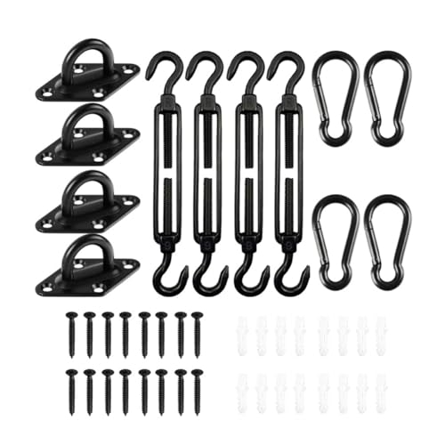 Wuden 44 Pcs Sun Shade Sail Hardware Kit for Triangle Rectangle Sun Shade Sail Installation,for Patio, Garden Outdoors