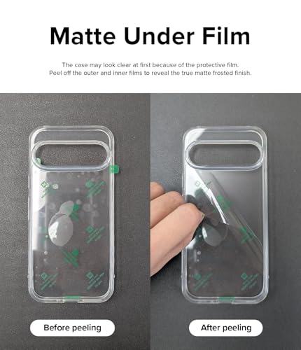 Image of Ringke Fusion Compatible with Google Pixel 10 Pro / 10 Case [Anti-Fingerprint Frosted Back] Slim Translucent Protective Back Cover with Shockproof Bumper - Matte Clear