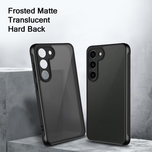 Image of TheGiftKart Hybrid Matte Frosted Translucent Back Cover Case for Samsung Galaxy S23 5G | Shockproof Design | Camera Protection Module | Hard Back Case Cover for Samsung S23 5G (PC & TPU, Frost Black)