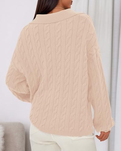 Image of BTFBM Women's Oversized Sweaters Fall Fashion Clothes 2025 Trendy Knit Pullover Casual Long Sleeve V Neck Sweater Jumper Tops