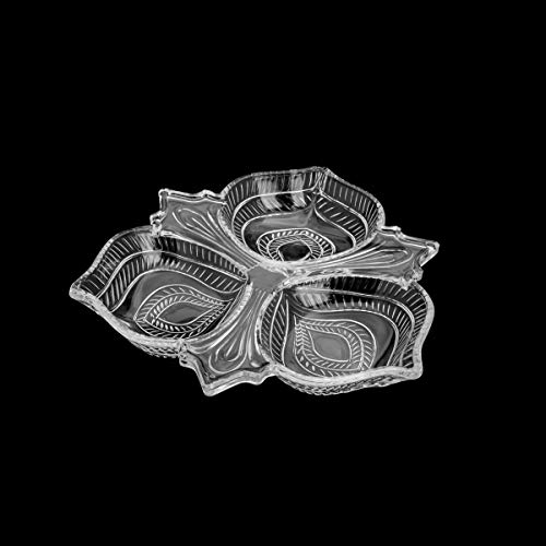 Petisqueira de Cristal com 3 Divisórias Vintage 26cm x 4cm - Lyor
