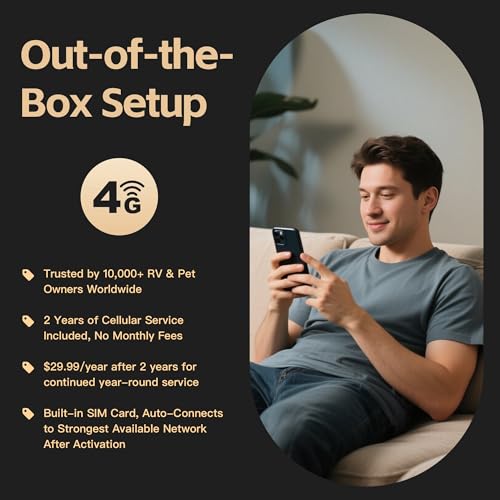 Image of Cellular Temperature Monitor for RV Pet Safety - 4G Remote Temperature, Humidity & Power Outage Monitor for Vacation Home & Server Room | App Controlled | No WiFi | 2 Year Subscription Included | Swiss-Precision Sensor with 30-Second Updates for Faster Alerts and More Accurate Environmental Monitoring