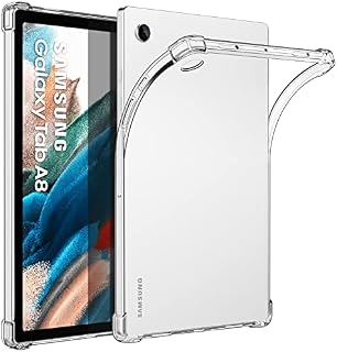 MoKo Case Fits Samsung Galaxy Tab A8 10.5 Inch 2021(SM-X200/SM-X205/SM-X207), Ultra Clear Soft Flexible Transparent TPU Skin Bumper Back Cover Shell, Clear