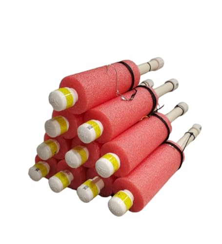 Cajun Weighted Catfish Noodle Fishing Jugs- Catfish Rig- Catfish Tackle- Juglines for Catfishing- Tilt Jugs- (Red)