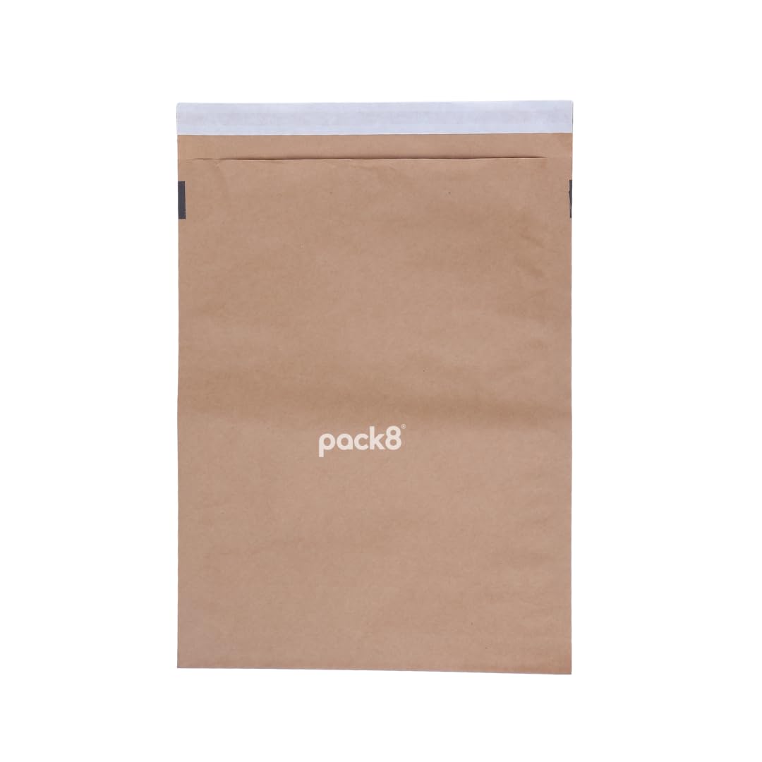 Pack8 Neo Paper Courier Bags Flap with Self-Adhesive Tape (15" x 19") | Paper Pouch Bags for Packing & Shipping | Pack of 50