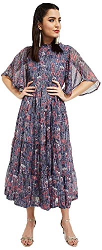 Image of Max Women's Printed Flared Sleeves A-line Dress