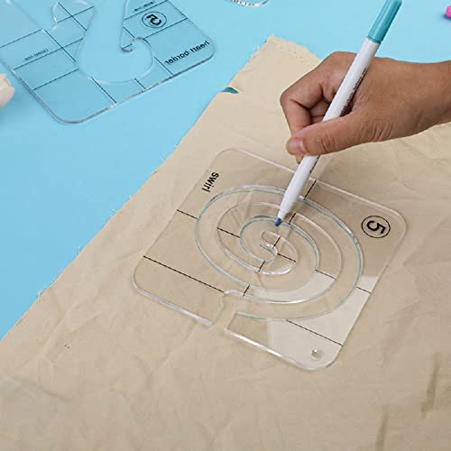 Free Motion Quilting Template Rulers Set For Domestic Sewing Machine - Includes 11Pcs Quilting Templates With Quilting Frame #Fmq Grip 5 #TOP7