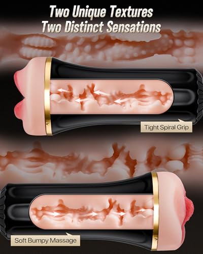 EINSEO-Male-Masturbator-with-Dual-Sleeves-75in-Pocket-Pussy-Mouth-Textured-Soft-Fleshy-TPE-Channel-Sex-Toys-for-Men-Adjustable-Suction-Male-Manual-Stroker-Penis-Training-Adult-Toys-Easy-Clean