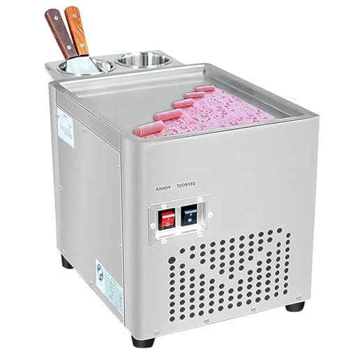 Ensemble de machine à rouler la crème glacée, machine à frire le yaourt, machine à glace amusante, machine à rouler la crème glacée DIY avec 2 grattoirs
