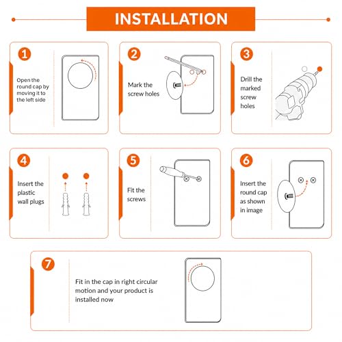 Image of BonKaso Stainless Steel Towel Ring Holder for Bathroom, Half Cut Wall Mount Towel Hanger with Chrome Finish, 14 cm Space Saving Towel Stand for Wash Basin and Kitchen with Screw Plugs, Pack of 1