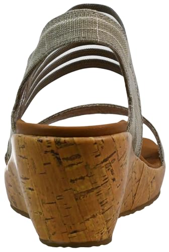 Skechers Skechers Women's Beverlee-Smitten Kitten Wedge Sandal,taupe,10 W US