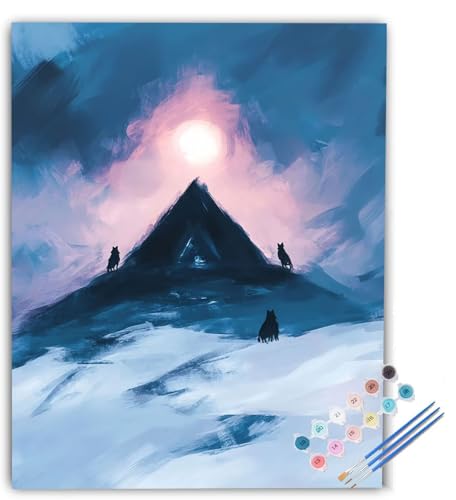G Mountain Peak Paint by Numbers iyCgoCio[, DIY hG |pi c[Lbg l q S lC G, MƃANG̋ K ItBXǂ̑ ւ̑蕨 40x5