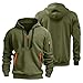 Hoodies For Men,Mens Hoodies Zip Up Quarter Zip Pullover Big And Tall Fleece Cargo Sweatshirts Cotton Hunting Long Sleeve Fall Fashion Loose Hunting Work Halloween Costumes With Pockets Green 5X