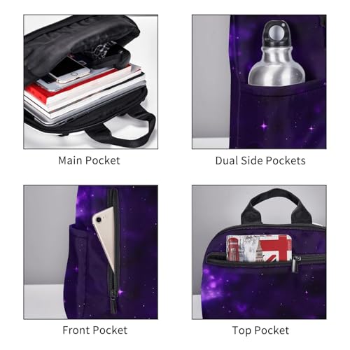Sac à dos espace étoilé violet robuste pour éviter les sacs lourds