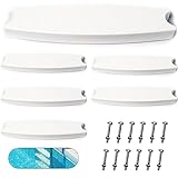 TonGass (6-Pack, White) 18' Universal Swimming Pool Ladder Rung Step Replacement with Stainless Steel Bolts Compatible with Inground Above Ground Pool Heavy-Duty Molded Plastic Ladder Step Parts