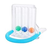 【Seguimiento de la capacidad vital】 Un paciente utiliza el dispositivo para medir la velocidad a la que se expulsa el aire de los pulmones después de una inhalación completa. Lleve un registro para ayudar a comprender si sus síntomas respiratorios han empeorado.