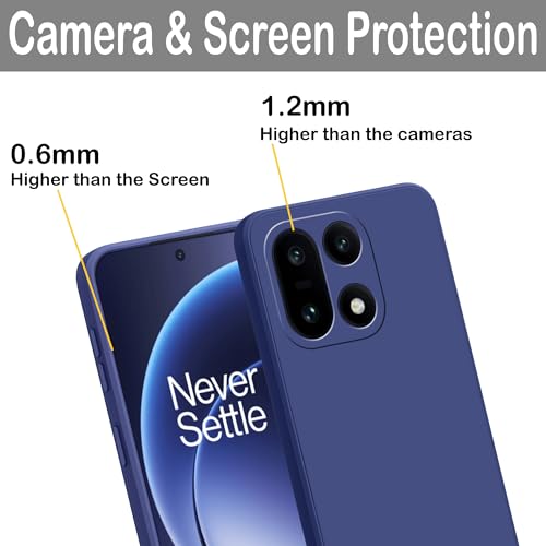 Image of amazon basics Back Cover for OnePlus 15 5G | Ultra Slim Soft Rubberised Case | Matte Silicone Flexible Mobile Case | Camera Protection - Blue