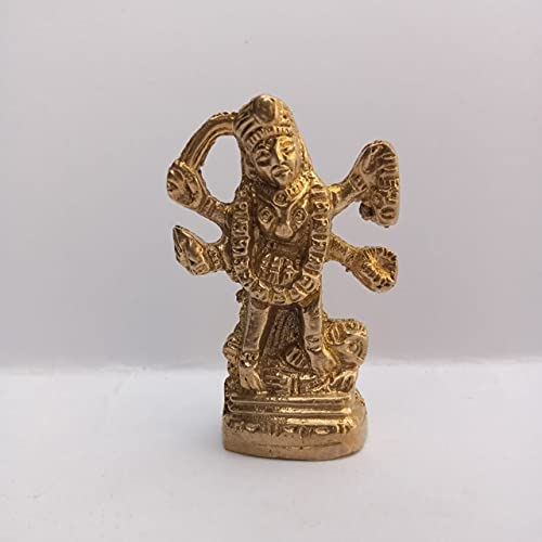 Powerful Spiritual Goddess Maa Maha Kali On Shiva Brass Statue Hindu Idol Brass Goddess Mahakali for Home Temple Mandir Kalkaji Idol Spiritual Puja Vastu India Goddess Kali BRASS (2.5"inch)