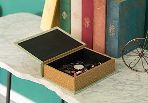 Decorative Vintage Book Shaped Trinket Storage Box - Antique Green #TOP2