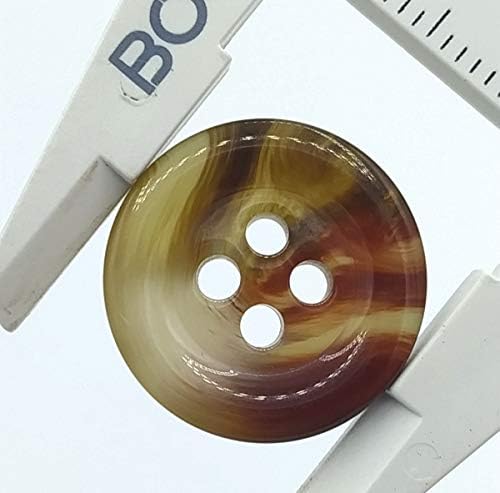 Ecru, Brown and Grey Watercolour Buttons - Horn Buttons for Shirts, Jackets, Americans and Coats - Sewing Accessory - Made and Shipped from Spain (Brown 12 mm)
