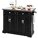 SoBuy FKW71-SCH,Carrito de Cocina con Piso de Acero,con Tablero Extensible,L115 x P46 x H92cm,ES (Negro)