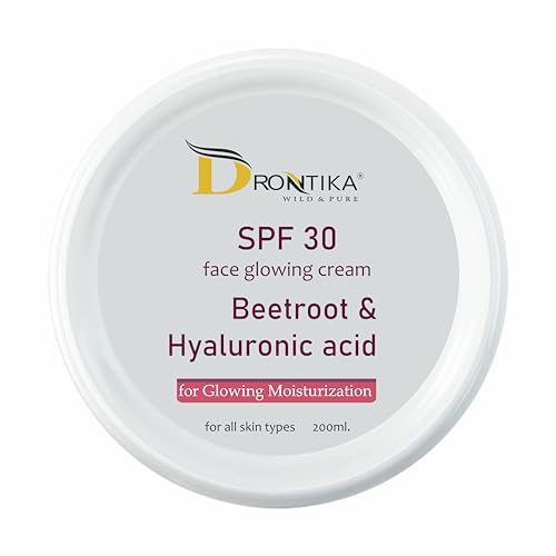 Image of Drontika Wild & Pure SPF 30 Face Glowing Cream with Beetroot & Hyaluronic Acid - Brightening & Hydrating Glowing Moisturization (200ml)