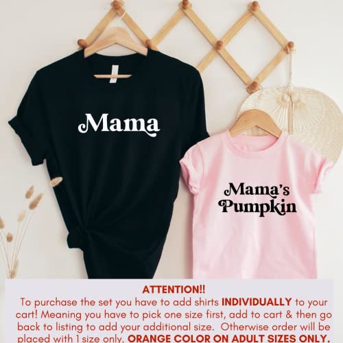Mama Mama's Pumpkin Thanksgiving Mommy and Me Shirts, Cute Mommy Daughter Outfits Toddler, Mom and Son Matching Fall Outfits, Mom Baby Thanksgiving 2021.4