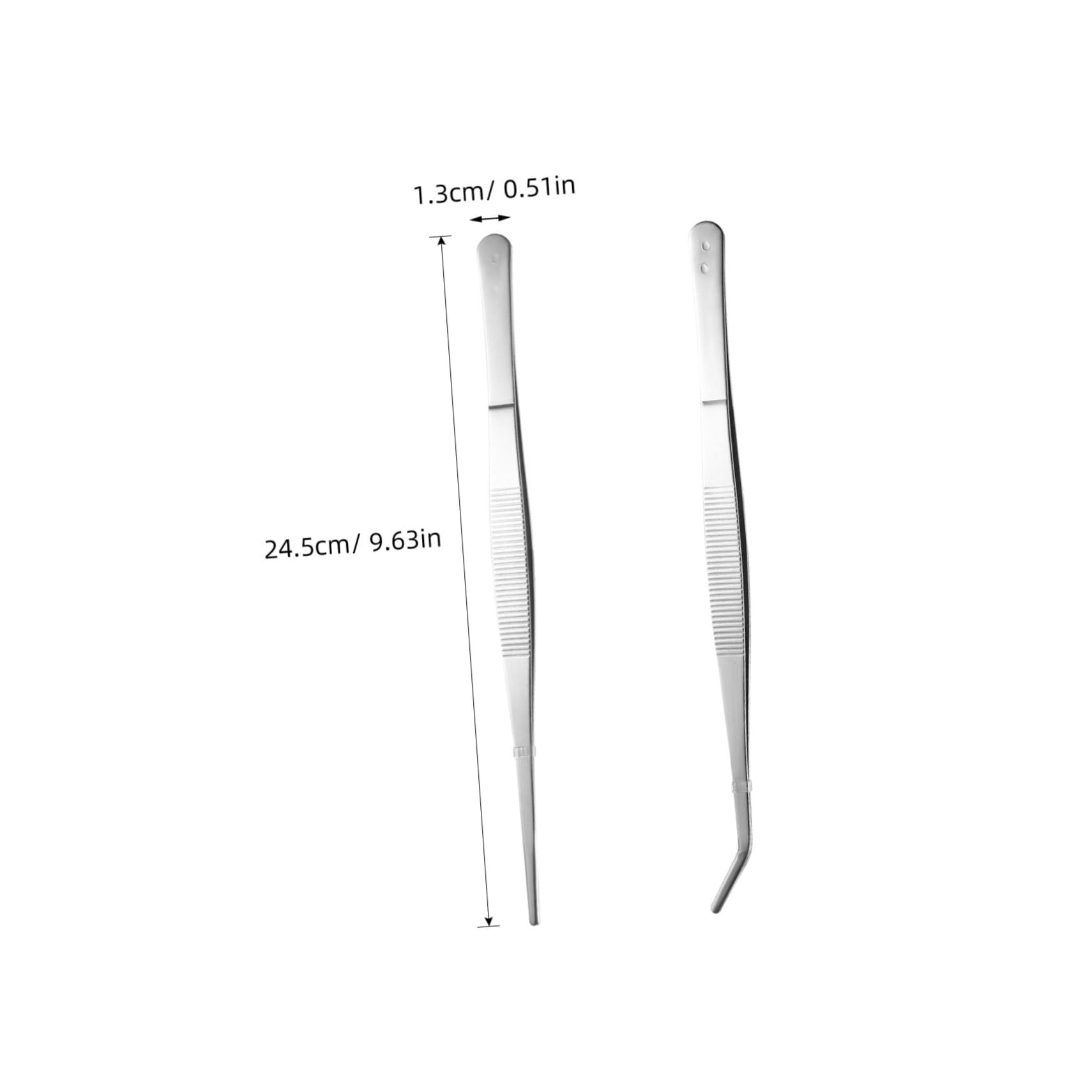 SUPVOX Pinzette in Acciaio Inox 2 Pezzi Dritte e Curve Antiscivolo 25cm per Alimentazione Rettili e Ragni Lavoro Manuale Fai da Te Durable